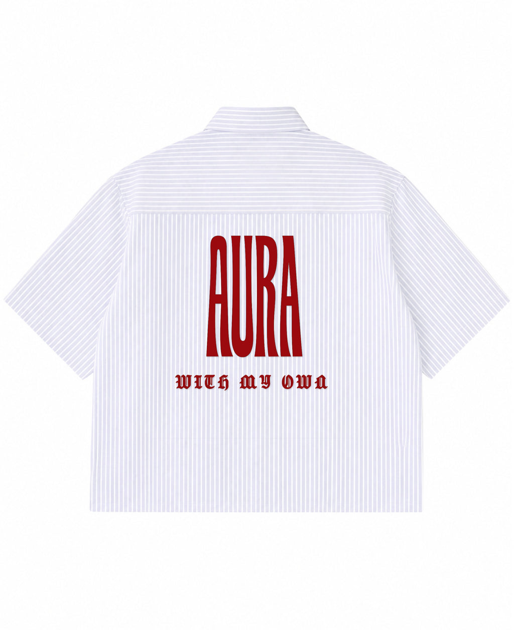 Blue Striped Oxford Boxy Shirt Back Design