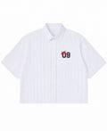 Blue Striped Oxford Boxy Shirt Front Design