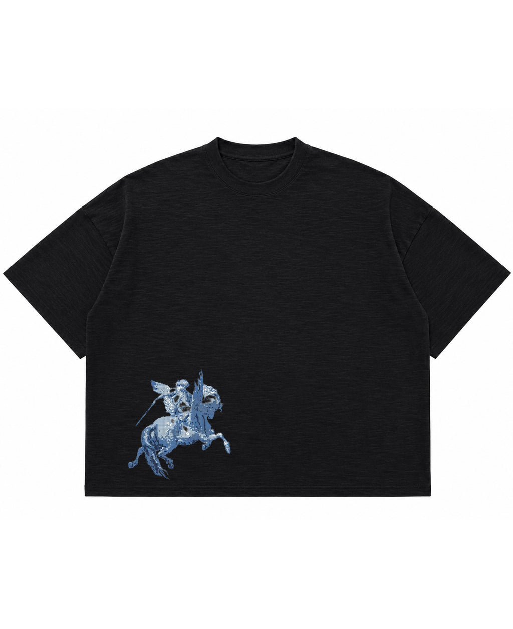 Graphite Boxy Slub tee Front Design