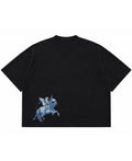 Graphite Boxy Slub tee Front Design
