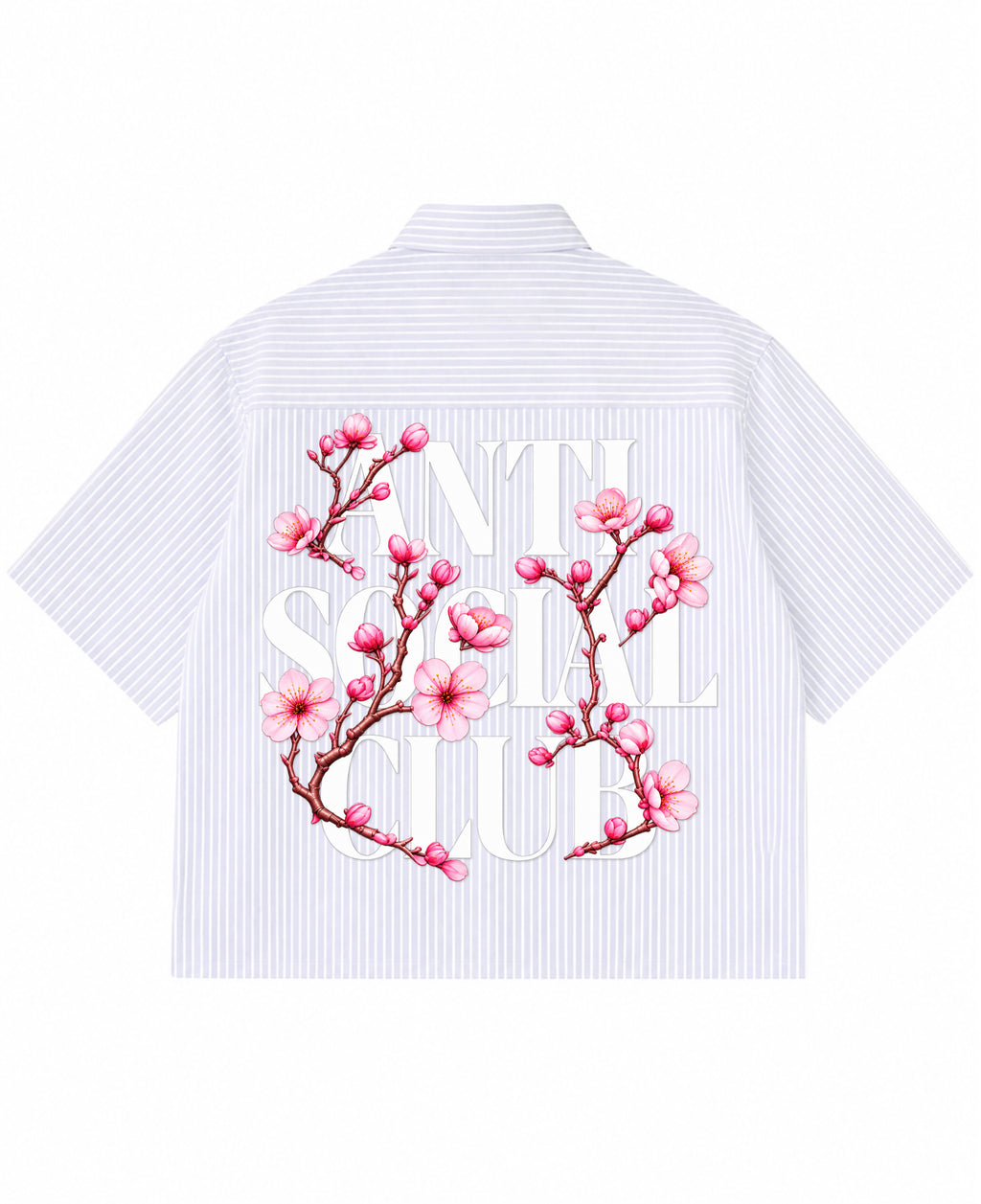 Blue Striped Oxford Boxy Shirt Back Design