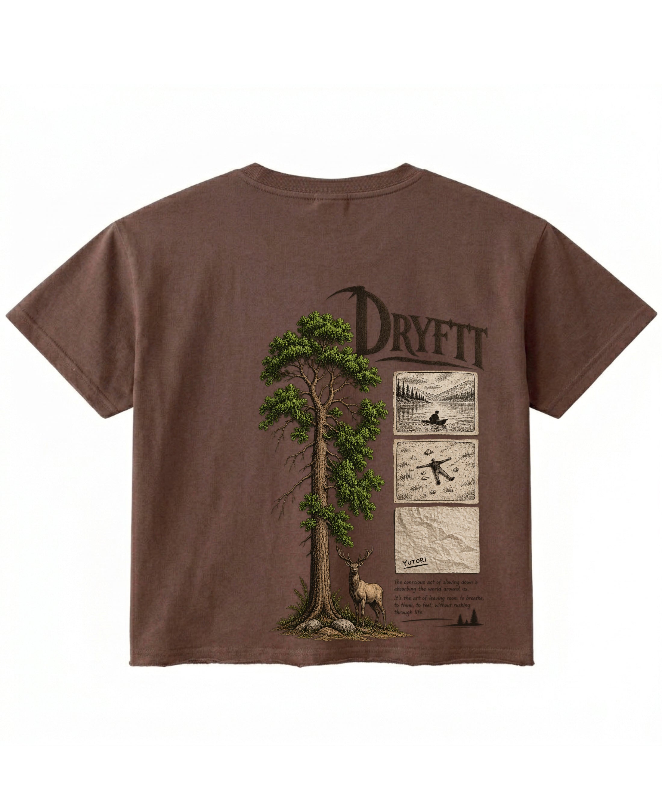 Brown Boxy Fit T-shirt Back Design