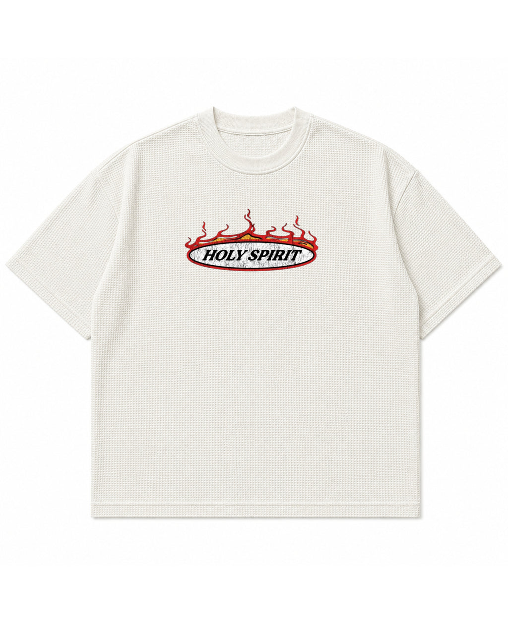 Off-white waffle boxy fit Front Design