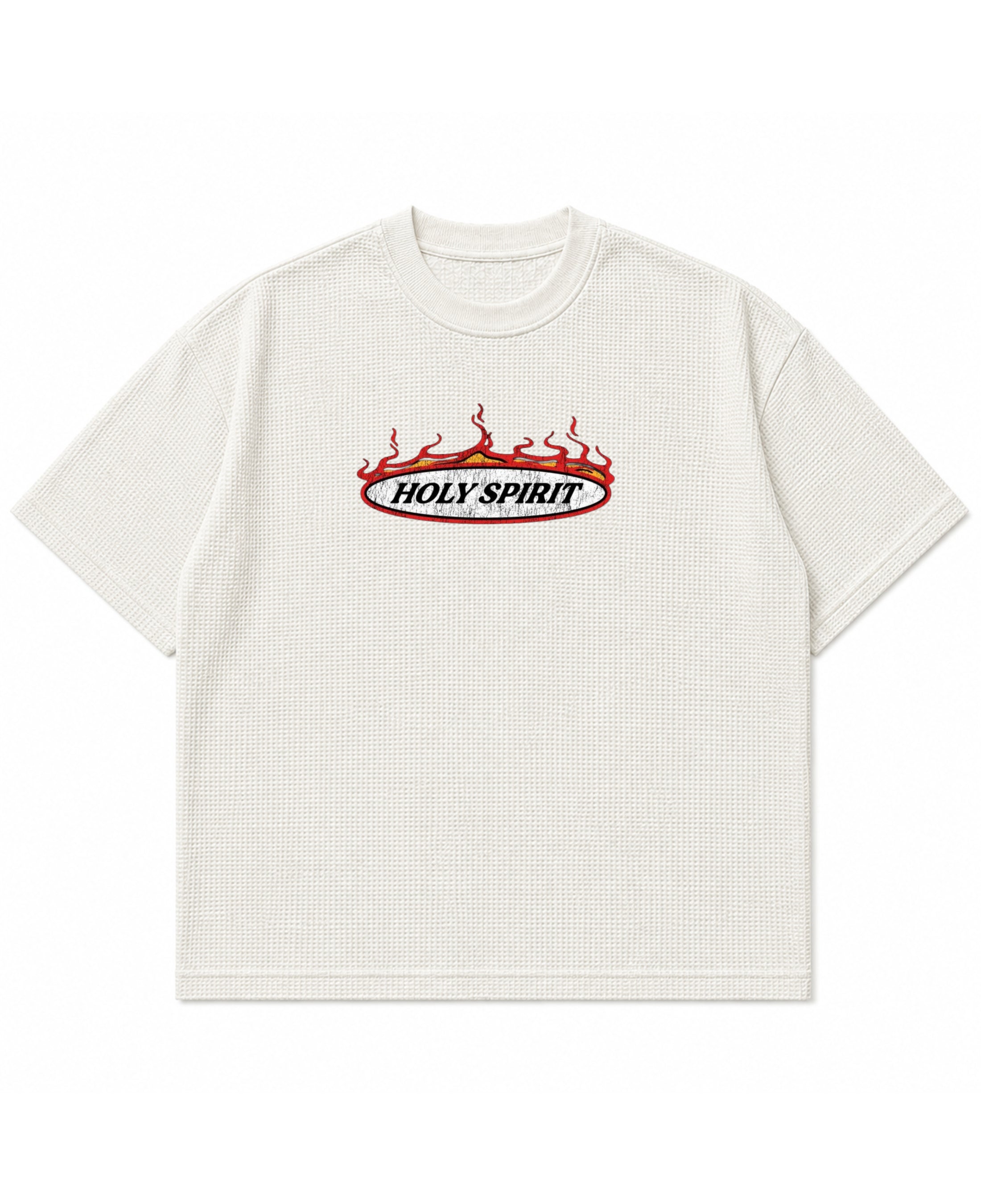 Off-white waffle boxy fit Front Design