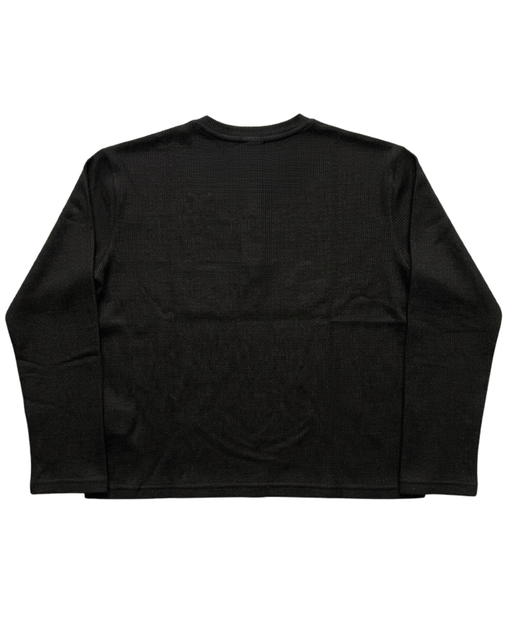 Black Henley waffle knit Back Design